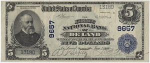 1902/1910 $5 Plain Back Charter #9657