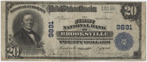 1902 $20 Plain Back Charter #9891