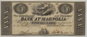 1833 $5 "A" Plate Note