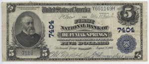 1902 $5 Plain Back Charter #7404