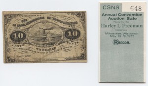 1869 10 Cent Note Harley L. Freeman Collection