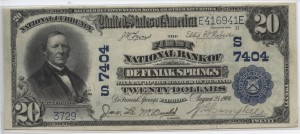 1902 $20 Plain Back Charter #7404