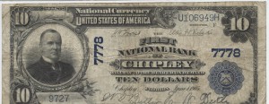 1902/1905 $10 Plain Back Charter #7778