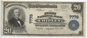 1902/1905 $20 Plain Back Charter #S7778