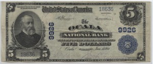 1902 Plain Back $5 Note Charter #9926