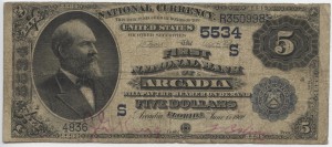1900 $5 Date Back Charter #5534