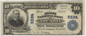 1902 $10 Plain Back Charter #5534