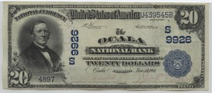 1902 Plain Back $20 Note Charter #9926