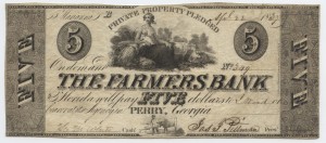 1837 $5 "B" Plate Note
