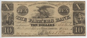 1837 $10 "A" Plate Note