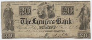 1837 $20 "A" Plate Note