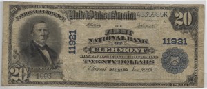 1902 $20 Plain Back Charter #11921