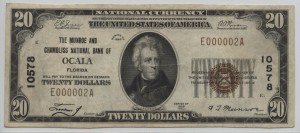 1929 Type 1 $20 Note Charter #10578