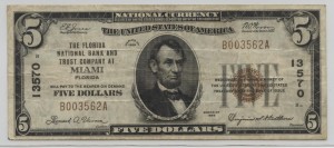 1929 Type 1 $5 Note Charter #13570