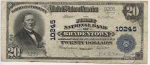 1902/1912 $20 Plain Back. 3rd Charter #10245