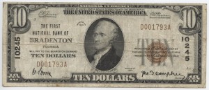 1929 $10 Type 1, 3rd Charter #10245