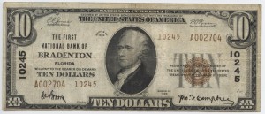1929 $10 Type 2  Charter #10245
