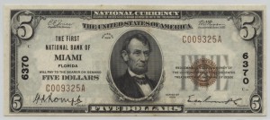 1929 Type 1 $5 Note Charter #6370