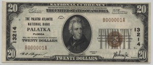 1929 Type 1 $20 Note Charter #13214