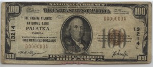 1929 Type 1 $100 Note Charter #13214