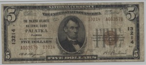 1929 Type 2 $5 Note Charter #13214
