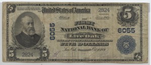 1902 Plain Back $5 Note Charter #6055