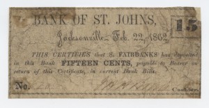 1862 .15 Cent Note