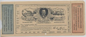 Unissued Passage Ticket from Silver Springs to Palatka aboard Hart's Line (Ocklawaha Navigation Company)