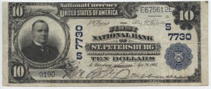 1902  plain Back $10 Note Charter #7730