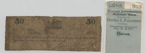 1862 50 Cent Note from Harley L. Freeman Collection