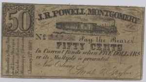 January 15, 1862 Stage Coach Variety 50 Cent Note