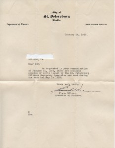1935 Letter of enclosed sample scrip by the St. Petersburg Citizens Emergency Committee