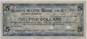 1933 Quincy State Bank $5