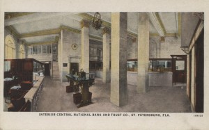 Interior View of the Central National Bank & Trust Co. Post Card