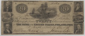 1836 $20 Note Signed William Patrick, Cash. and J.C. Maclay, Pres.