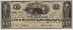 1836 $100 Note Signed William Patrick, Cash. and J.C. Maclay, Pres.
