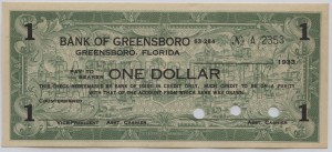 1933 Bank of Greensboro $1