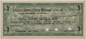 1933 High Springs Bank $1