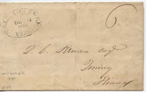 1839 Tallahassee .06 Paid Postage 
