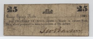1862 .25 Cent Note