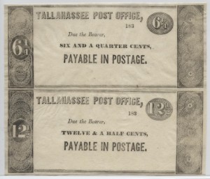 1837 Partial Remainder Sheet of 6 1/4 Cent Script and 12 1/2 Cent Script