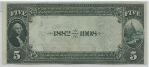 1882 Date Back $5 Note Signed J.A. Griffin, Cash. & Eduardo Manrara, Pres. Charter #4949