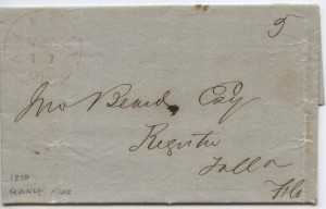 1850 Quincy .05 Paid Postage