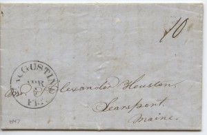 1847 St. Augustine .10 Paid Postage