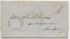 1850 St. Augustine .10 Paid Postage
