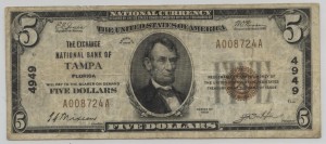1929 Type 1 $5 Note Charter #4949