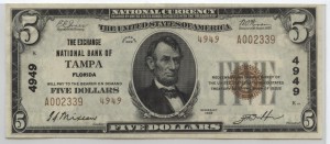 1929 Type 2 $5 Note Charter #4949