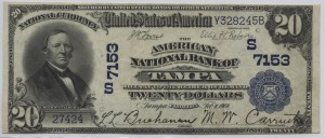 1902 Plain Back $20 Note Charter #7153