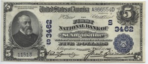 1902 Plain Back $5 Note Charter #3462