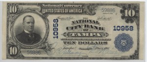 1902 Plain Back $10 Note Charter #10958